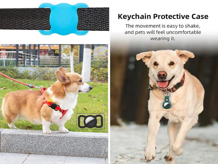 MouYou Airtag Hundehalsband,Airtag Halsband Hund Nylon  Gepolstertes,Verstellbares Reflektierend Hundehalsband für Apple AirTag  Integration für
